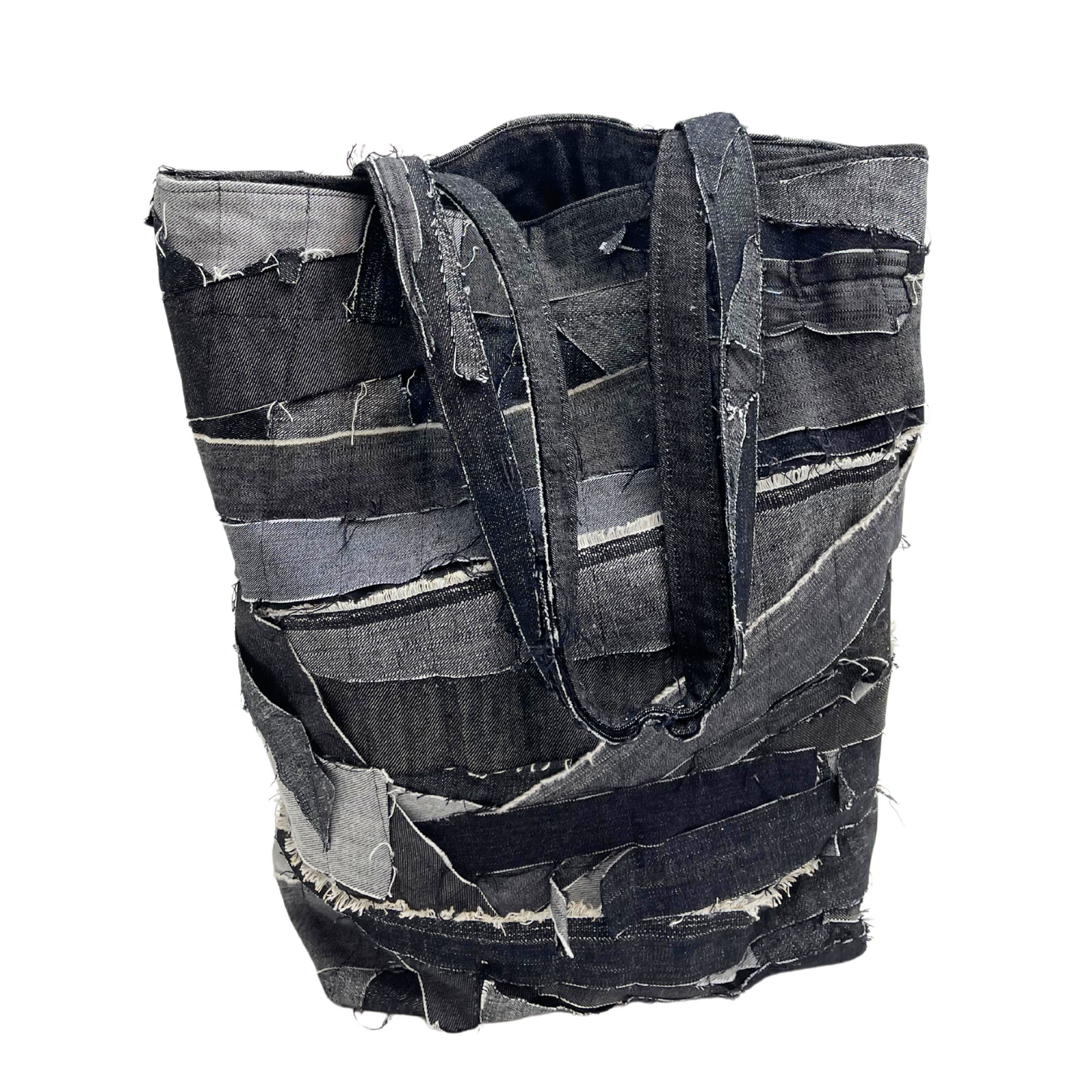 RE-NEW Tote bag - Denim Fur - Black Grey Melange