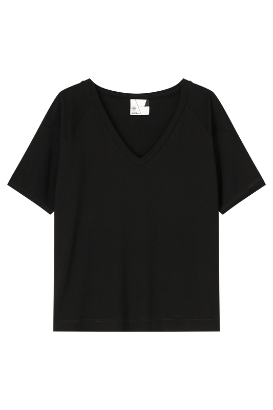 POINTY blouse - V-neck - Pure Black